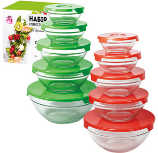 6014 Набір ємностей 5пр. (120мл,200мл,310мл,440мл,840мл) - фото