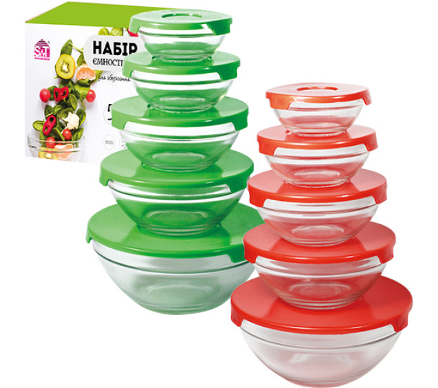 6014 Набір ємностей 5пр. (120мл,200мл,310мл,440мл,840мл) - фото
