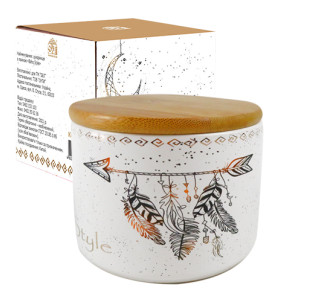 6026-20 Ємність для сипучих продуктів  "Boho style" 340мл - фото