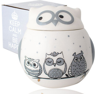 6040-18 Цукорниця "Совушки" (13,5х12,5х12см, 660мл) - фото