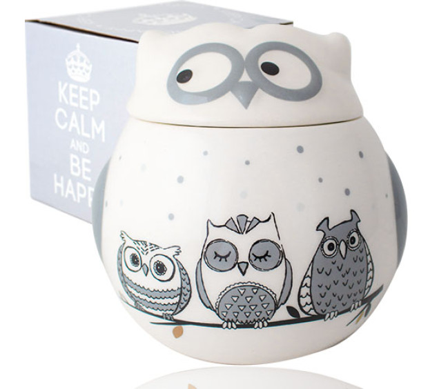 6040-18 Цукорниця "Совушки" (13,5х12,5х12см, 660мл) - фото