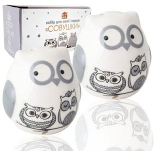 6041-18 Набір для солі і перцю "Совушки" (6х6см) - фото