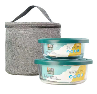 6050-02 Набір ємностей Lunch у сумці з тканини (650мл,350мл) - фото
