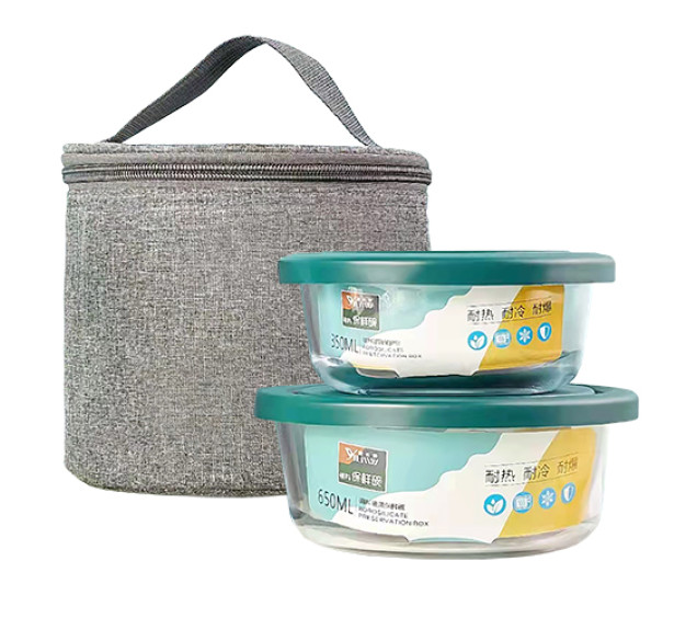 6050-02 Набір ємностей Lunch у сумці з тканини (650мл,350мл) - фото