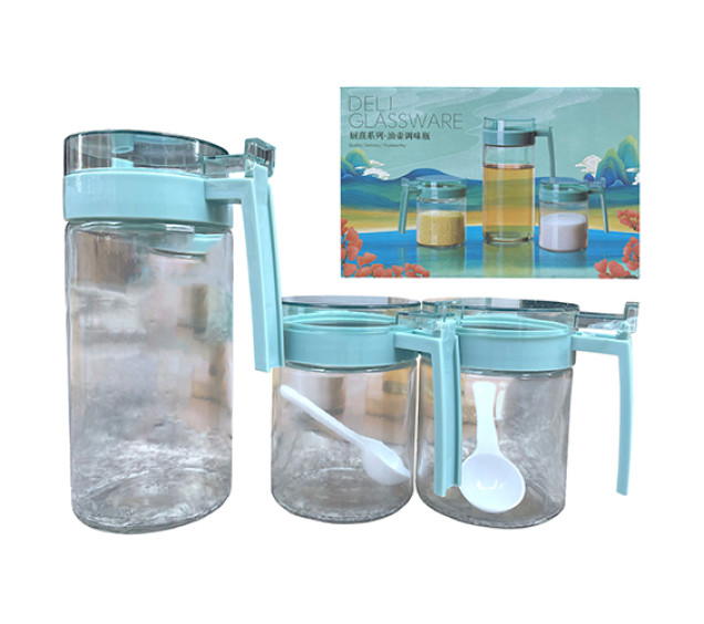 6060-01 Набір ємностей Dressing (пляшка для олії-650мл, ємність з ложкою-380мл) - фото