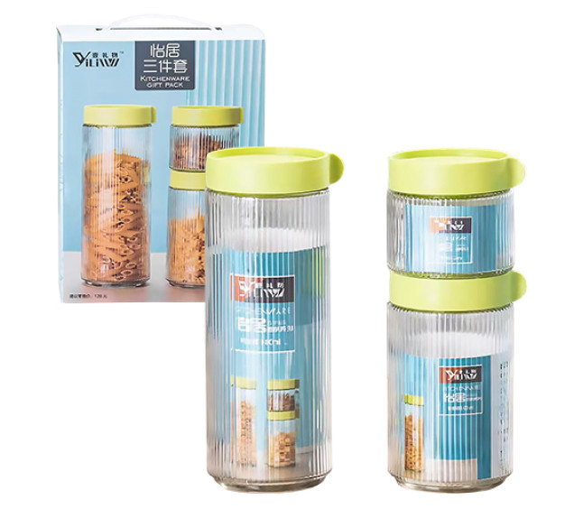 6060-02 Набір ємностей Basic (об'єм: 980мл, 600мл, 300мл) - фото