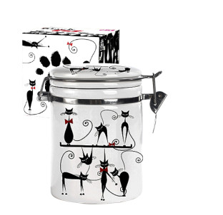 629-12 Ємність для сипучих продуктів 0,75л "Чорна кішка" (d-9,5см, h-11) - фото