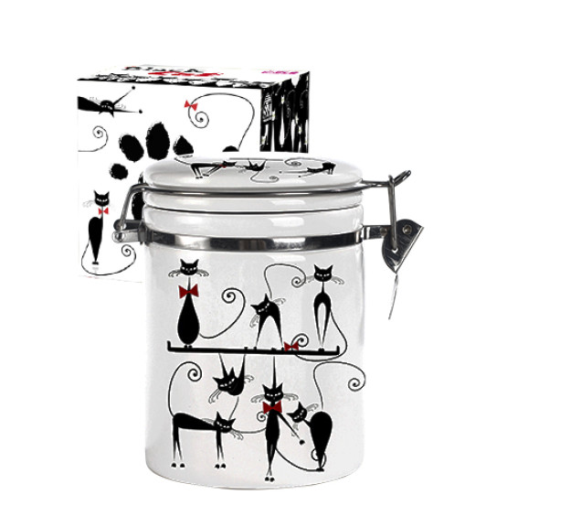 629-12 Ємність для сипучих продуктів 0,75л "Чорна кішка" (d-9,5см, h-11) - фото