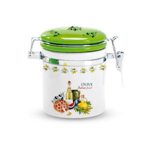 629-13/1 Ємність для сипучих продуктів 700 мл "Італійські страви" (d-9,5см, h-11)(без подарунк. уп) - фото