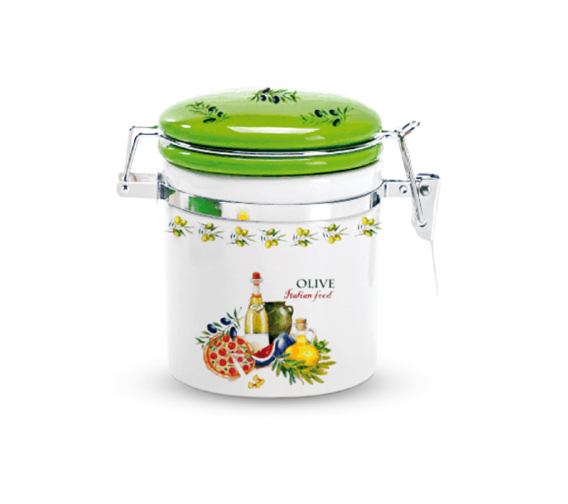 629-13/1 Ємність для сипучих продуктів 700 мл "Італійські страви" (d-9,5см, h-11)(без подарунк. уп) - фото