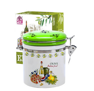 629-13 Ємність для сипучих продуктів 700 мл "Італійські страви" (d-9,5см, h-11) - фото