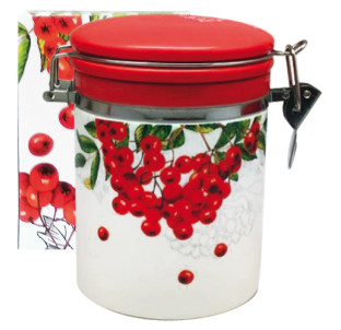 629-14 Ємність для сипучих продуктів 0,75л "Калина червона" (d-9,5см, h-11) - фото