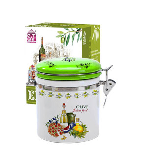 630-13 Ємність для сипучих продуктів 0,5л "Італійські страви" (h-10см, d-9,5см) - фото