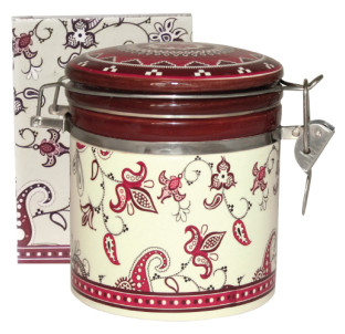 630-15 Ємність для сипучих продуктів 0,5л "Орнамент" (h-10см, d-9,5см) - фото