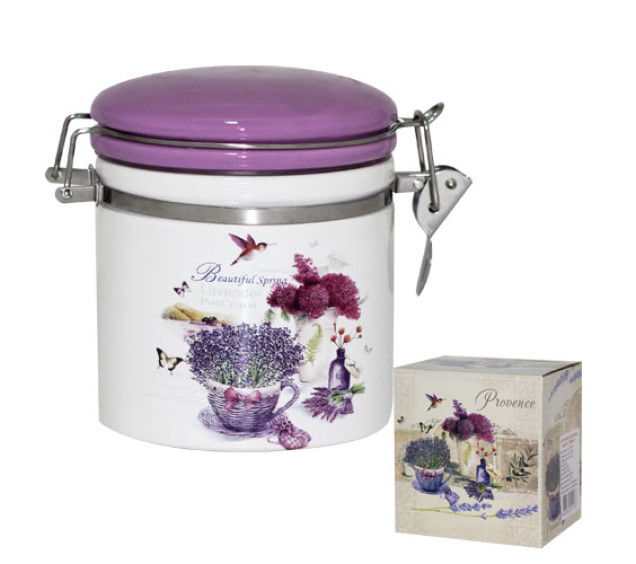 630-6 Ємність для сипучих продуктів 0,5л "Прованс" (h-10см, d-9,5см) - фото