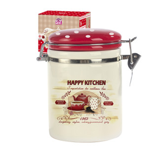 631-11 Ємність для сипучих продуктів 900 мл. "Happy Kitchen" (d-10см, h-16) - фото