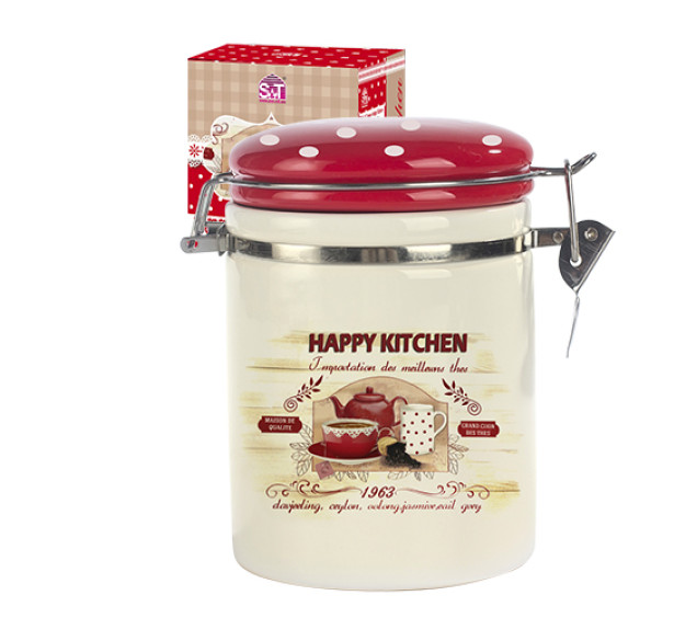 631-11 Ємність для сипучих продуктів 900 мл. "Happy Kitchen" (d-10см, h-16) - фото