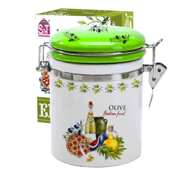 631-13 Ємність для сипучих продуктів 900 мл. "Італійські страви" (d-10см, h-16) - фото