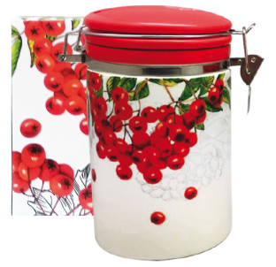 631-14 Ємність для сипучих продуктів 1,2 л. "Калина червона" (d-10см, h-16) - фото