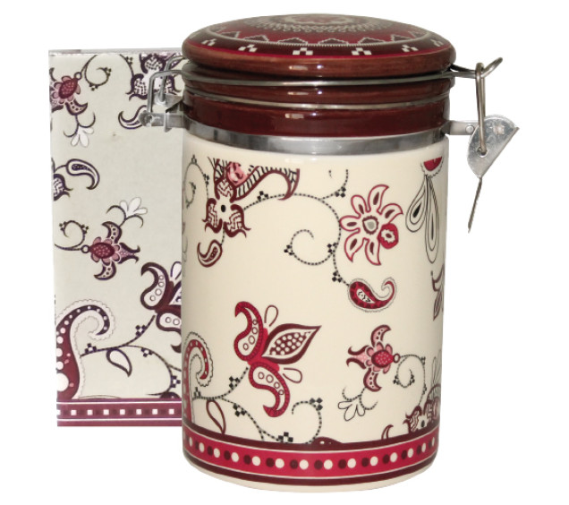 631-15 Ємність для сипучих продуктів 1,2 л. "Орнамент" (d-10см, h-16) - фото