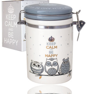 631-18 Ємність для сипучих продуктів 900 мл. "Совушки" (d-10см, h-16) - фото