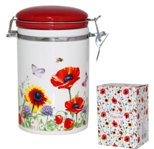 631-5 Ємність для сипучих продуктів 1,2 л. "Польовий мак" (d-10см, h-15см) - фото