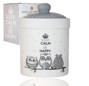 6922-18 Ємність для сипучих продуктів 700мл "Совушки"(24) - фото