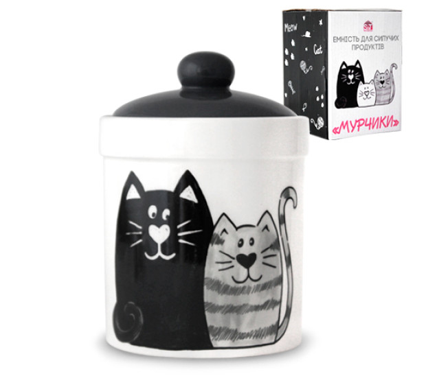 6922-19 Ємність для сипучих продуктів 700мл "Мурчики"(24) - фото
