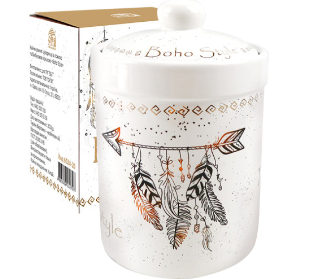 6923-20 Ємність для сипучих продуктів "Boho style" 920мл - фото