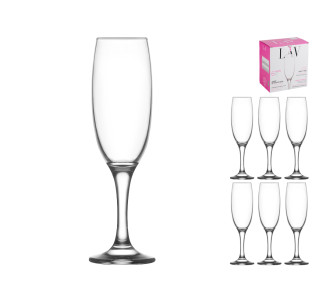 7-001 Набір келихів для шампанського 6шт. Імперія 210мл - фото