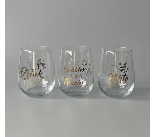 7-031 Набір склянок 3шт Свято 475мл - фото