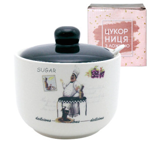 700-03-10 Цукорниця з ложкою 520мл "Гурман" (48) - фото
