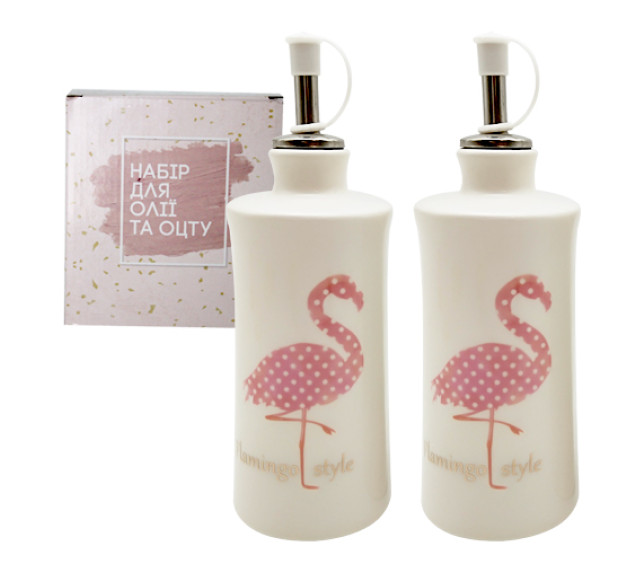 700-07-13 Набір 2пр пляшки для олії/оцту "Фламінго" 320мл - фото