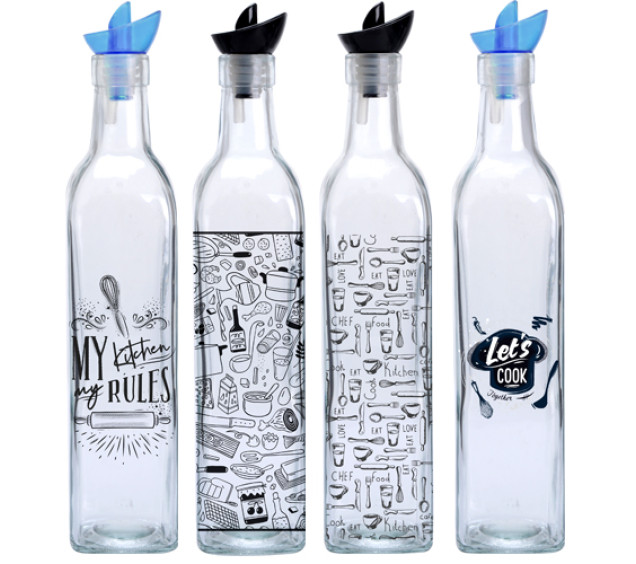 701-12 Пляшка для олії та оцту мікс 500мл Моя кухня - фото