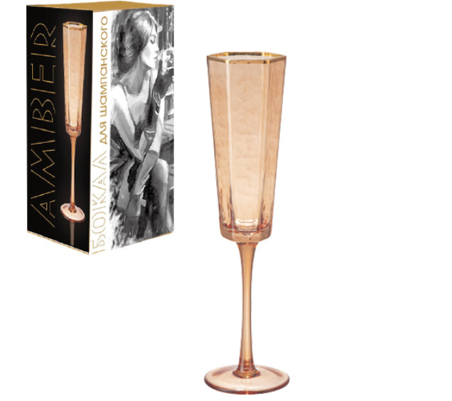 7051-13 Келих для шампанського "Amber" 140мл - фото