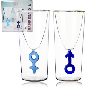 708-1 Набір келихів 2шт 150мл Він і Вона - фото