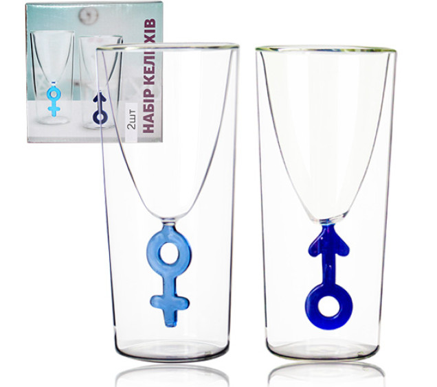 708-1 Набір келихів 2шт 150мл Він і Вона - фото