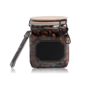 7088-1 Ємність для сипучих продуктів з бамбуковою кришкою, дошкою для написів 800мл - фото