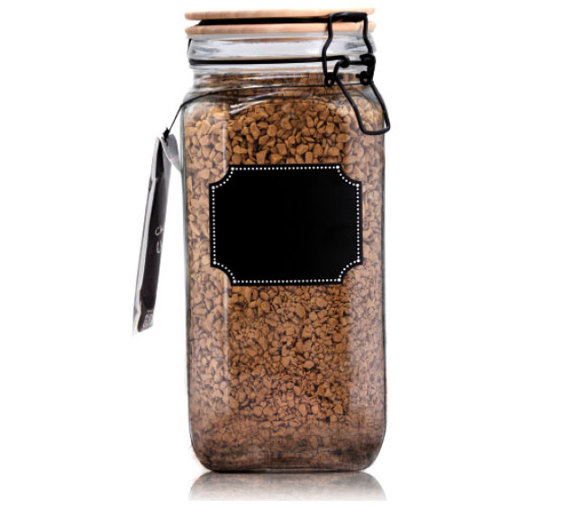 7088-3 Ємність для сипучих продуктів з бамбуковою кришкою, дошкою для написів 1800мл - фото