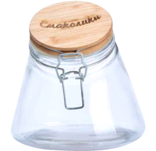 7088-4 Ємність для сипучих продуктів з бамбуковою кришкою 1,2л - фото