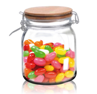 7088-6 Банка на зажимі з бамбуковою кришкою 1,2л - фото