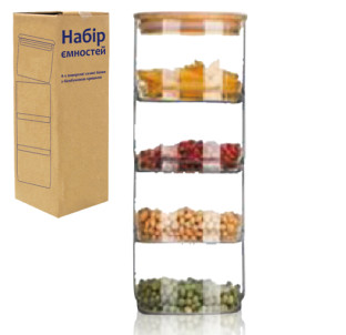 7089-2 Набір ємностей 400мл,h-26,5см - фото