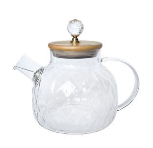 767-5 Чайник-заварник 1л LINES з бамбуковою кришкою - фото