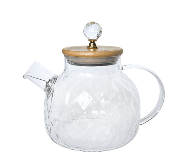 767-5 Чайник-заварник 1л LINES з бамбуковою кришкою - фото