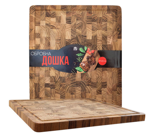 8825 Дошка торцева обробна тік 37*33*2см - фото