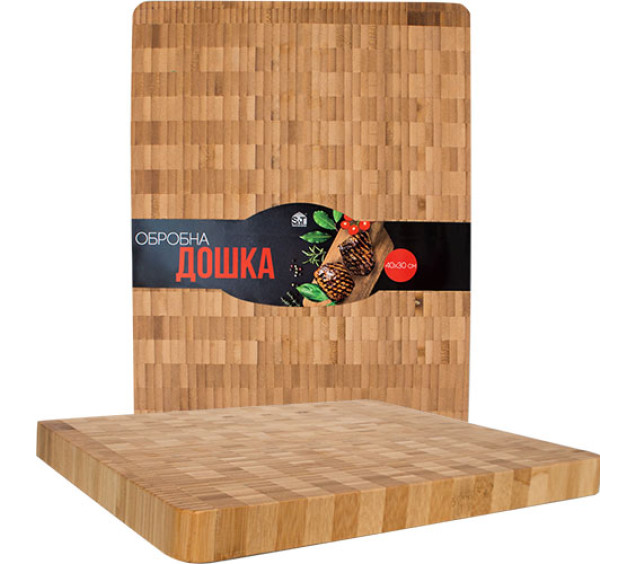 8828 Дошка торцева обробна бамбукова 40*30*3,3см - фото