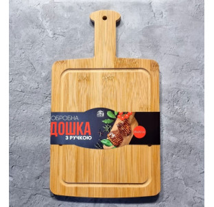 8830 Дошка обробна бамбукова з ручкою 35*20*1см - фото