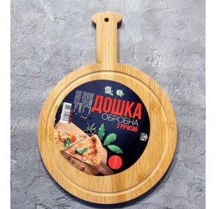 8831 Дошка обробна бамбукова з ручкою 36*26*1см - фото