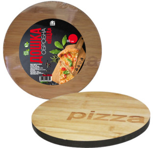 8843 Дошка обробна бамбукова Піца 30*30*1,5см - фото