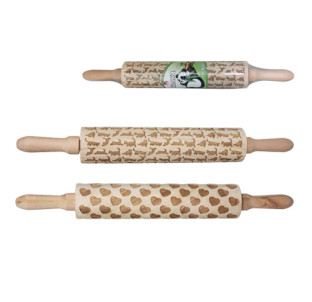 8844 Скалка Преміум 2 дізайна мікс 43*5,4*5,4см - фото